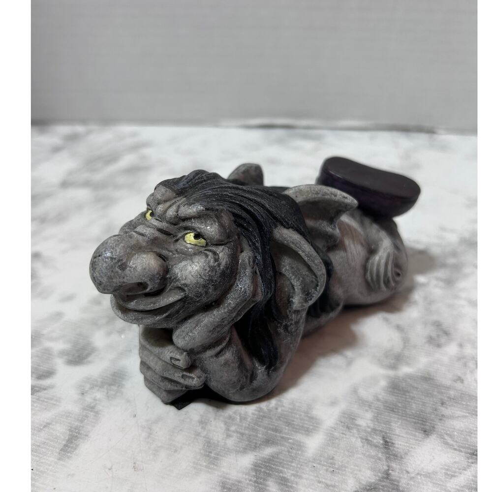 Funny Gargoyle Boots Laying Down Figurine Hand Painted Resin Gothic Fairy Decor